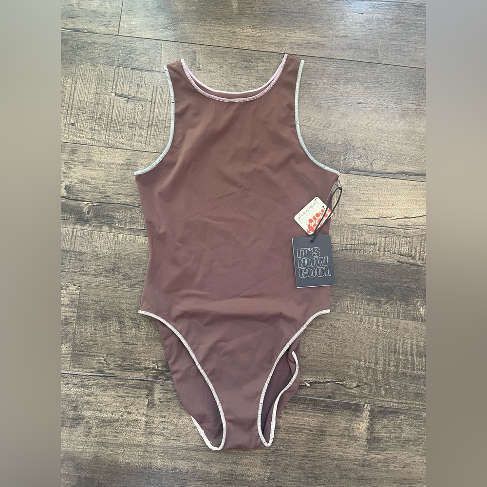 NWT It’s Now Cool The Contour One Piece Size Small S brown fudgesicle swim FP